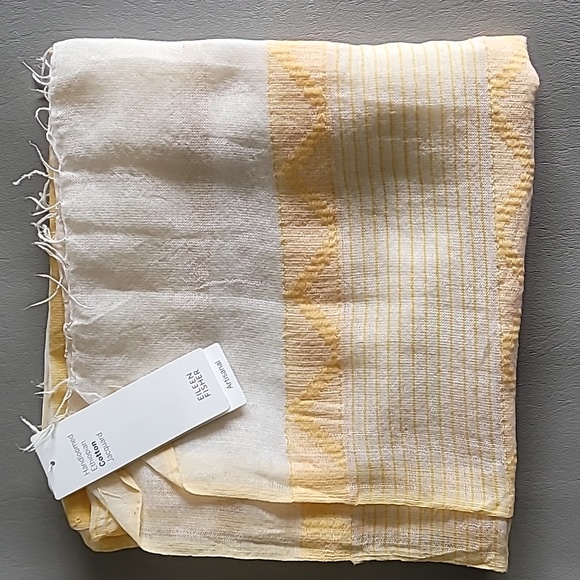Eileen Fisher Handloomed Ethiopian Cotton Jacquard Cantaloupe Scarf $118 - Picture 8 of 8